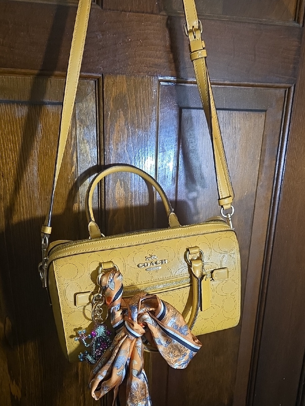 Coach Yellow Signature Leather Crossbody Satchel